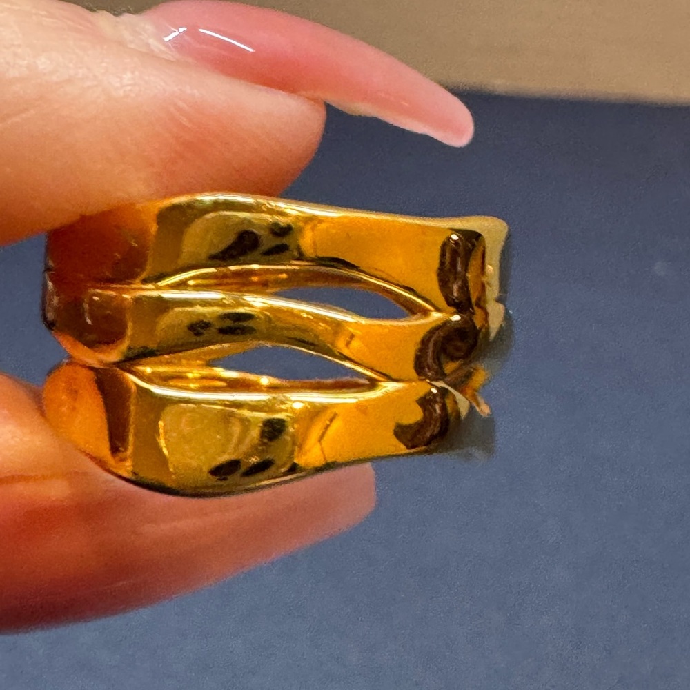Monica Vinader 18k Vermeil Gold Wave Triple Band Ring - Picture 5 of 6